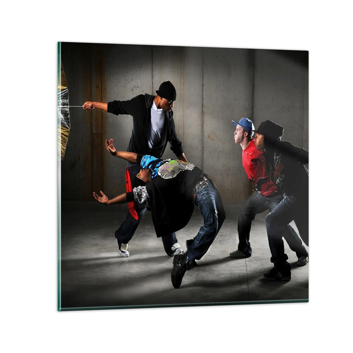 Üveg kép - Tánc az utcai széllel - 30x30 cm