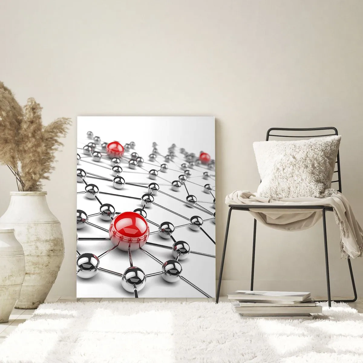 Üveg kép - Ezüst háló - 50x70 cm