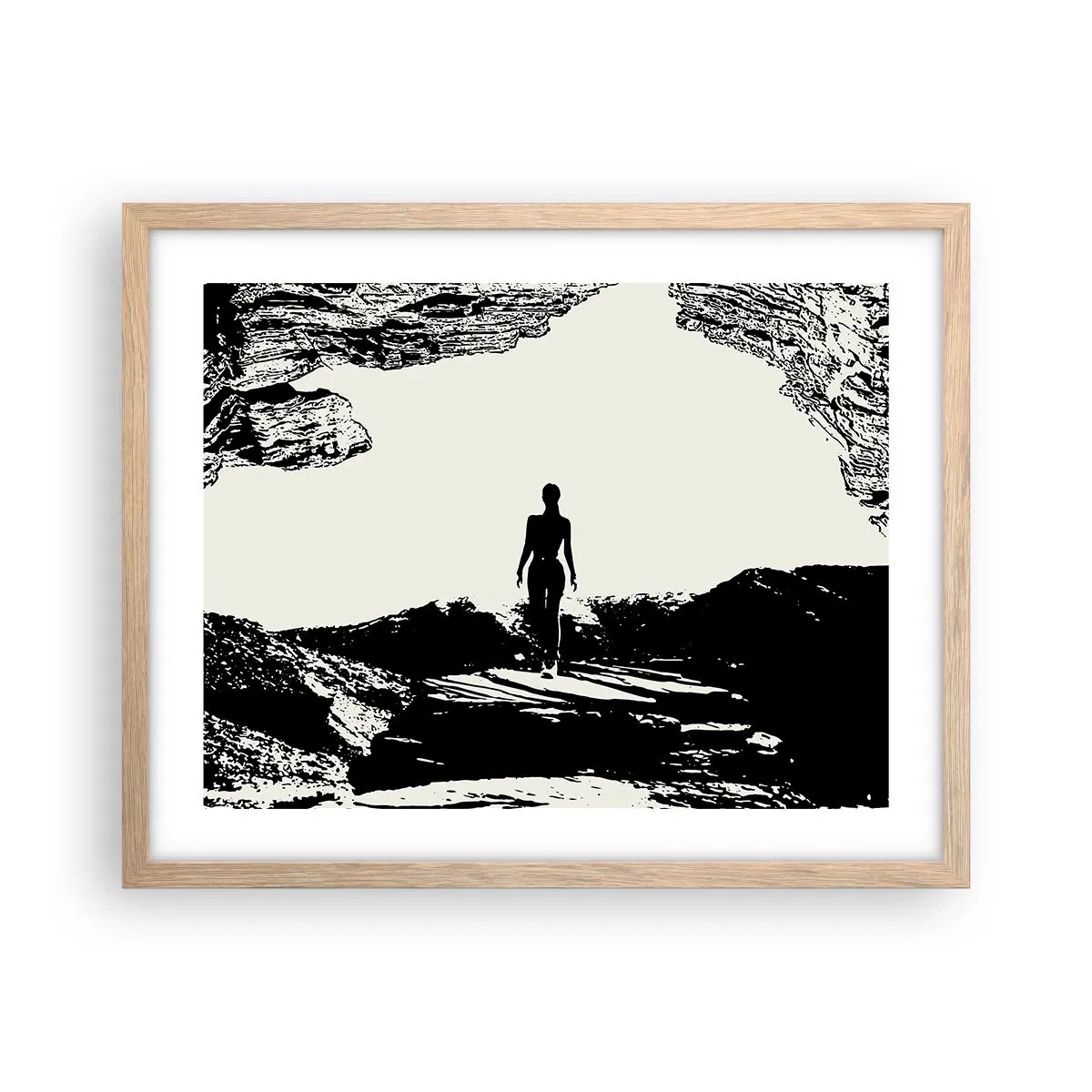 Poszter világos tölgy keretben - Egy új pillantás - 50x40 cm