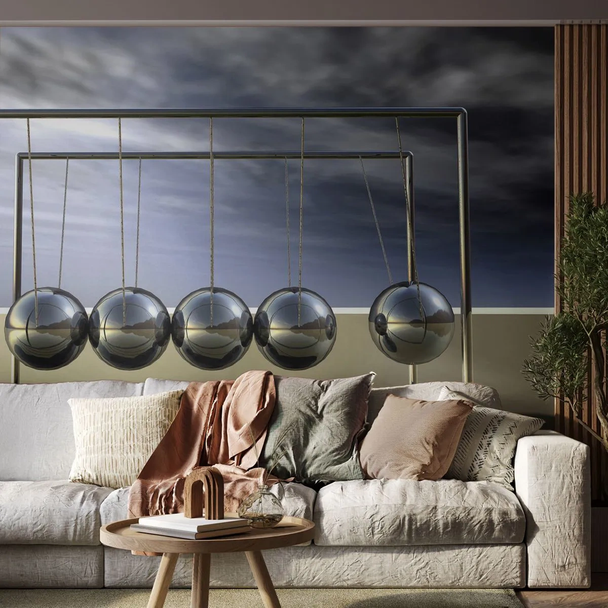 Fotótapéta Premium Sand - A világ energiája - Newton inga, Fizika, Absztrakció - 200x140 cm
