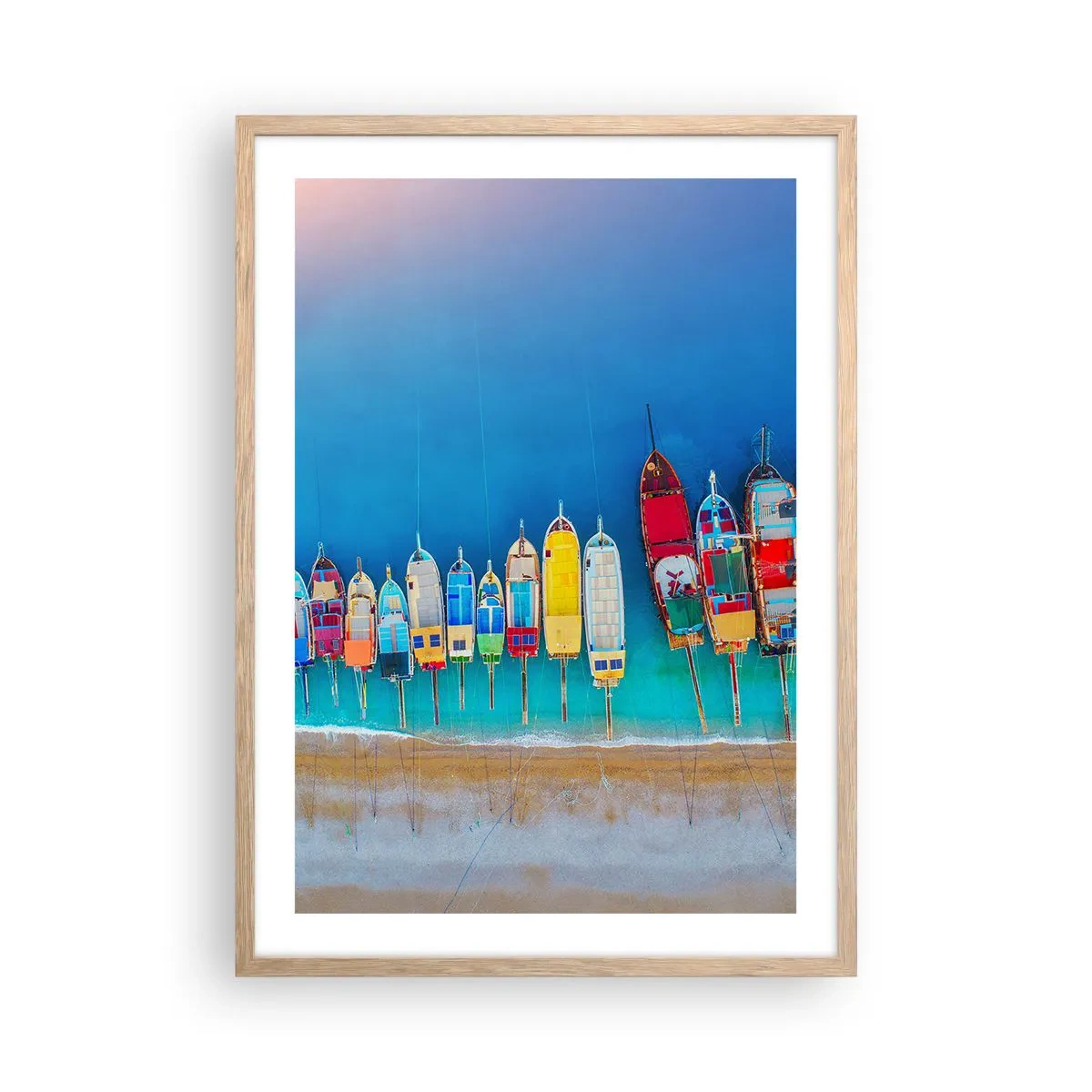 Poszter világos tölgy keretben - Madártávlatból - 50x70 cm