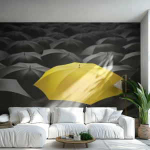 Fotótapéta Standard Eco - Viszlát bánat - Sárga esernyők, Grafika, Koncepció - 450x315 cm