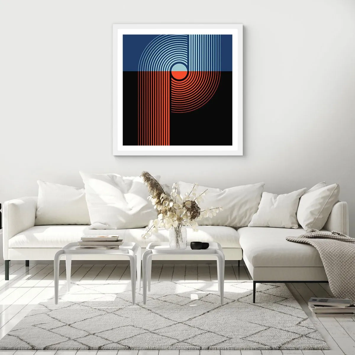 Poszter fekete keretben - Geometrikus ölelésben - 50x50 cm