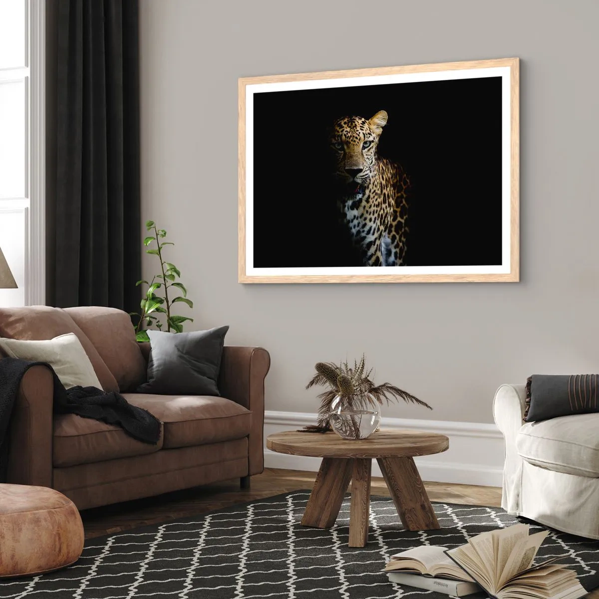 Poszter világos tölgy keretben - Sötét szépség - 91x61 cm