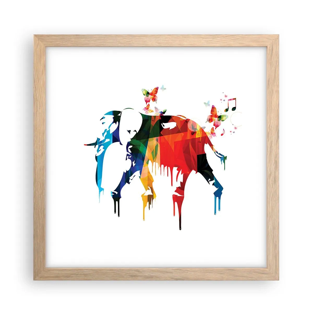 Poszter világos tölgy keretben - Bárki tud táncolni - 30x30 cm