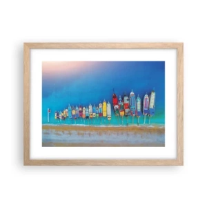 Poszter világos tölgy keretben - Madártávlatból - 40x30 cm