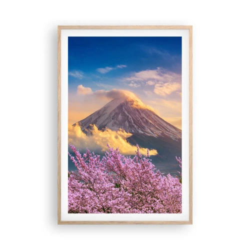 Poszter világos tölgy keretben - Japán szentség - 61x91 cm