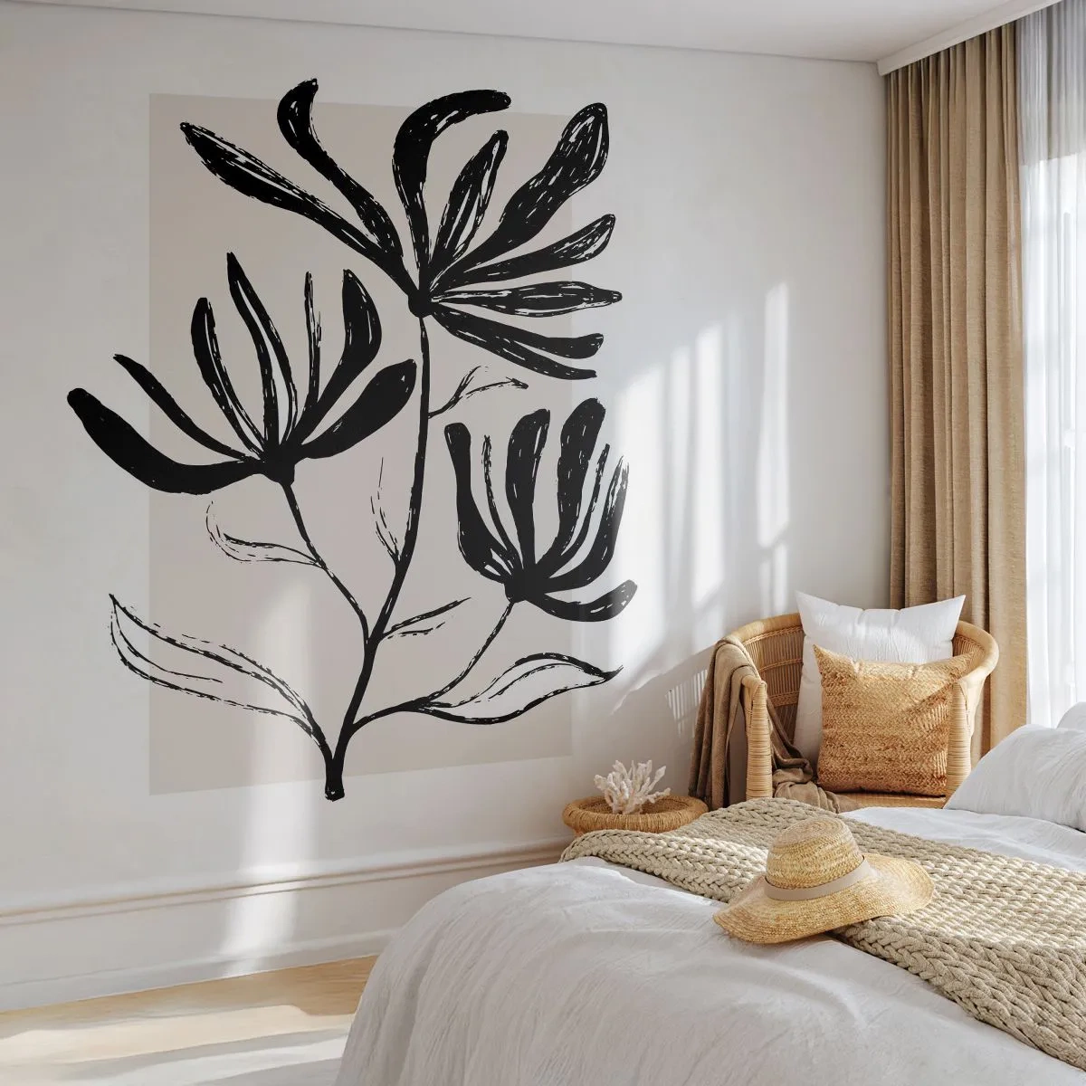 Öntapadós Fotótapéta Deluxe Sticker - Vázlat egy herbáriumhoz - Virág, Minimalista, Modern - 450x315 cm