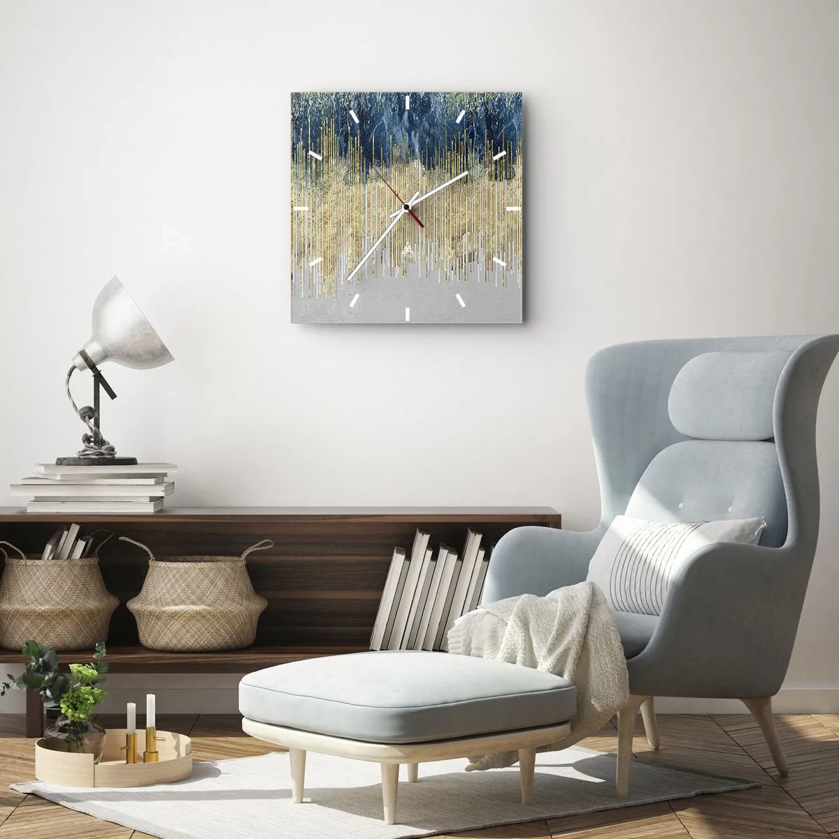 Falióra, Óra - Aranyozott határ - 40x40 cm