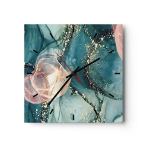 Falióra, Óra - Selyemkék, tüll rózsaszín - 40x40 cm