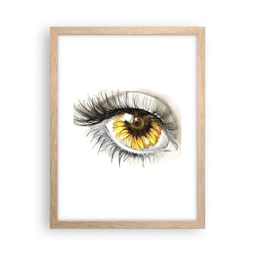 Poszter világos tölgy keretben - Tekintet forró mint a nyár - 30x40 cm