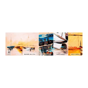 Fotótapéta Minta Öntapadós Deluxe Sticker - Egy este a kikötőben - Csónakok, Vitorlások, Darab - 100x30 cm