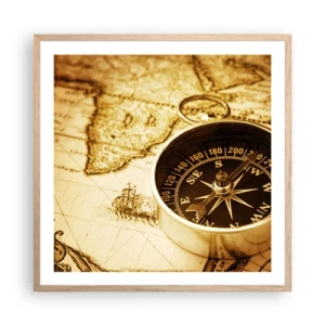 Poszter világos tölgy keretben - Keletre, vagy nyugatra? - 60x60 cm