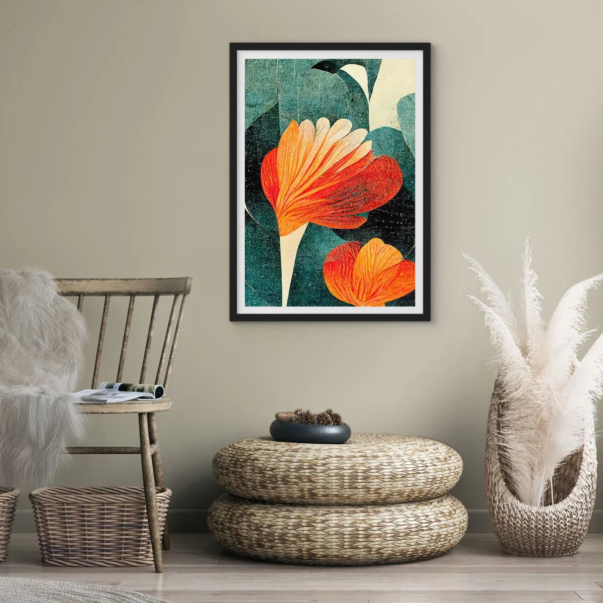 Poszter fehér keretben - A trópusok forrósága és a zöldellő hűvösség - 61x91 cm