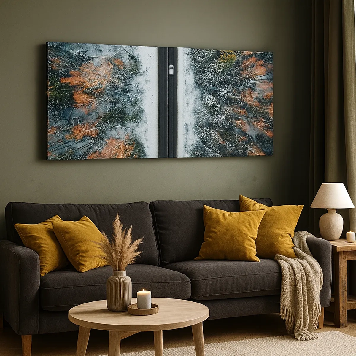 Vászonkép - Átvágni a téli erdőn - 30x30 cm