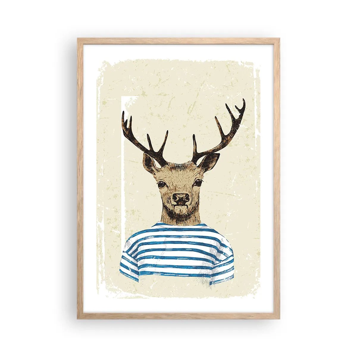 Poszter világos tölgy keretben - Mert szeretem a csíkos pólókat! - 50x70 cm