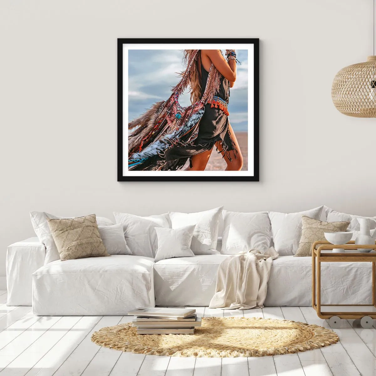 Poszter fehér keretben - Sámán párja - 30x30 cm