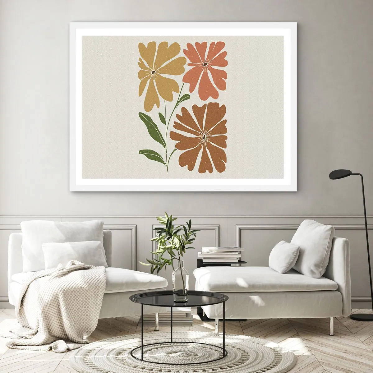 Poszter fekete keretben - Természet és geometria - 100x70 cm