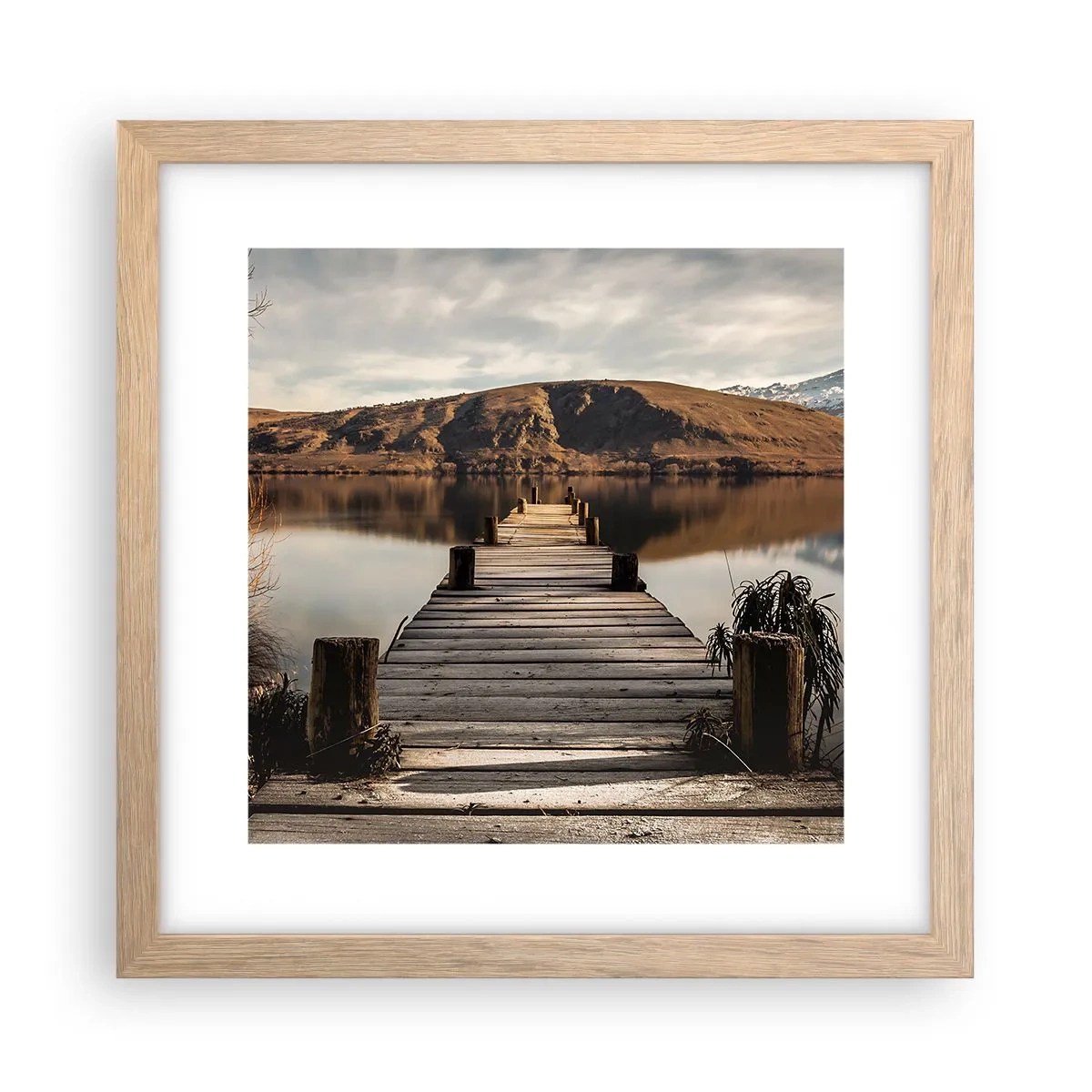 Poszter világos tölgy keretben - Táj a csendben - 30x30 cm