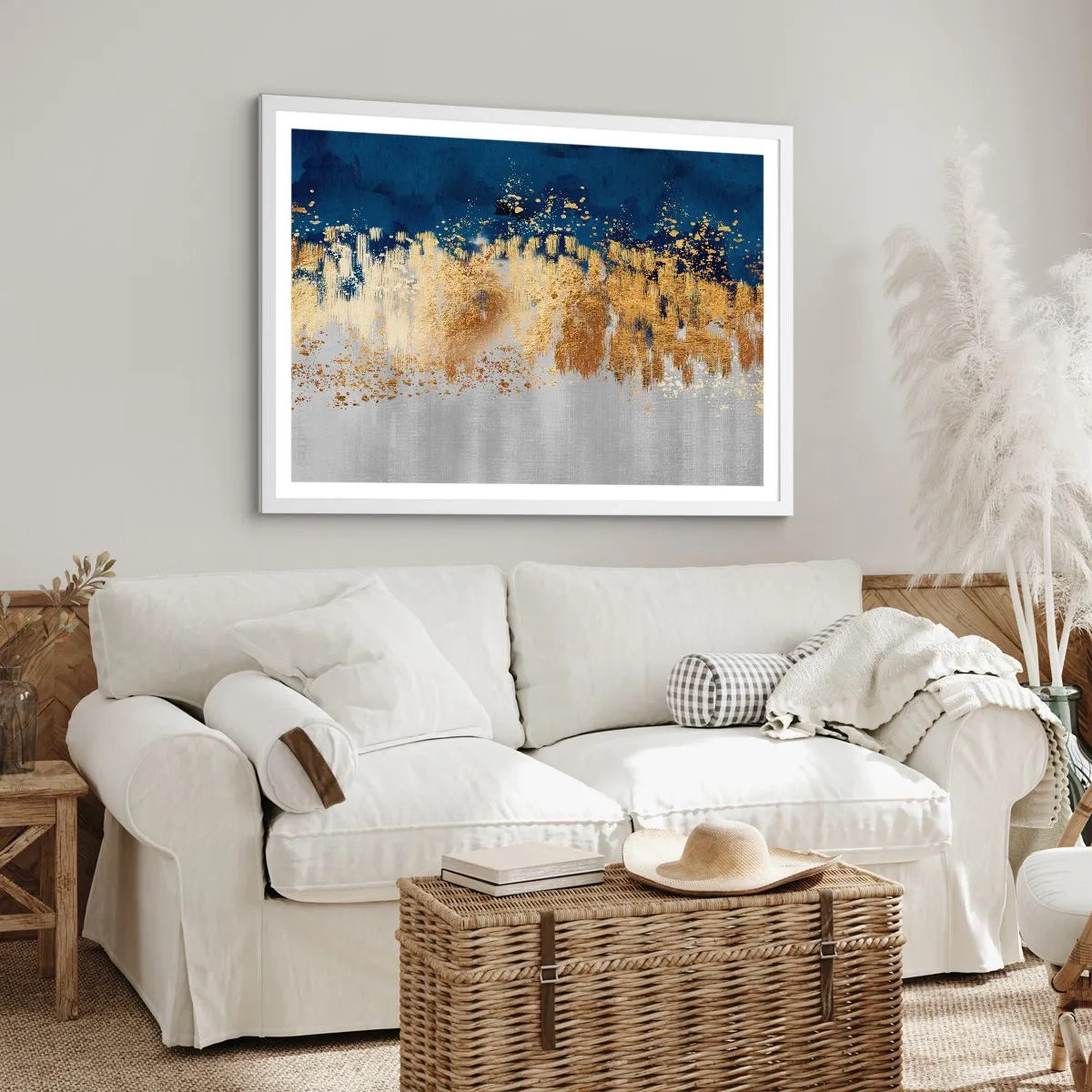 Poszter fekete keretben - Modern kompozíció csillogással - 100x70 cm