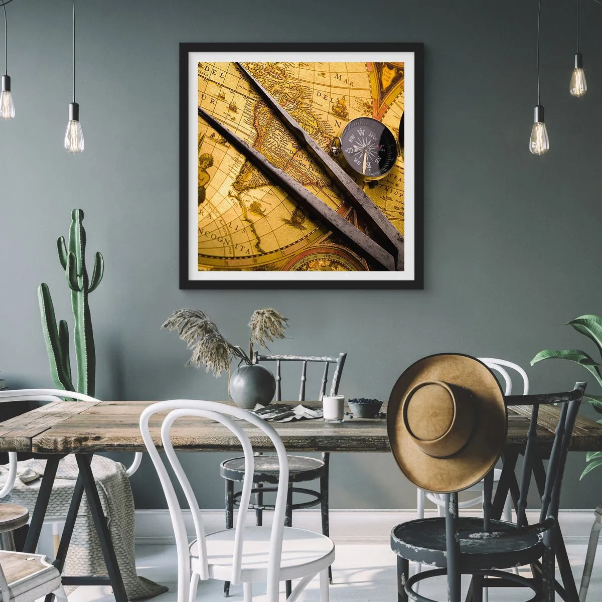 Poszter fehér keretben - Hol vannak ezek a kincsek? - 60x60 cm