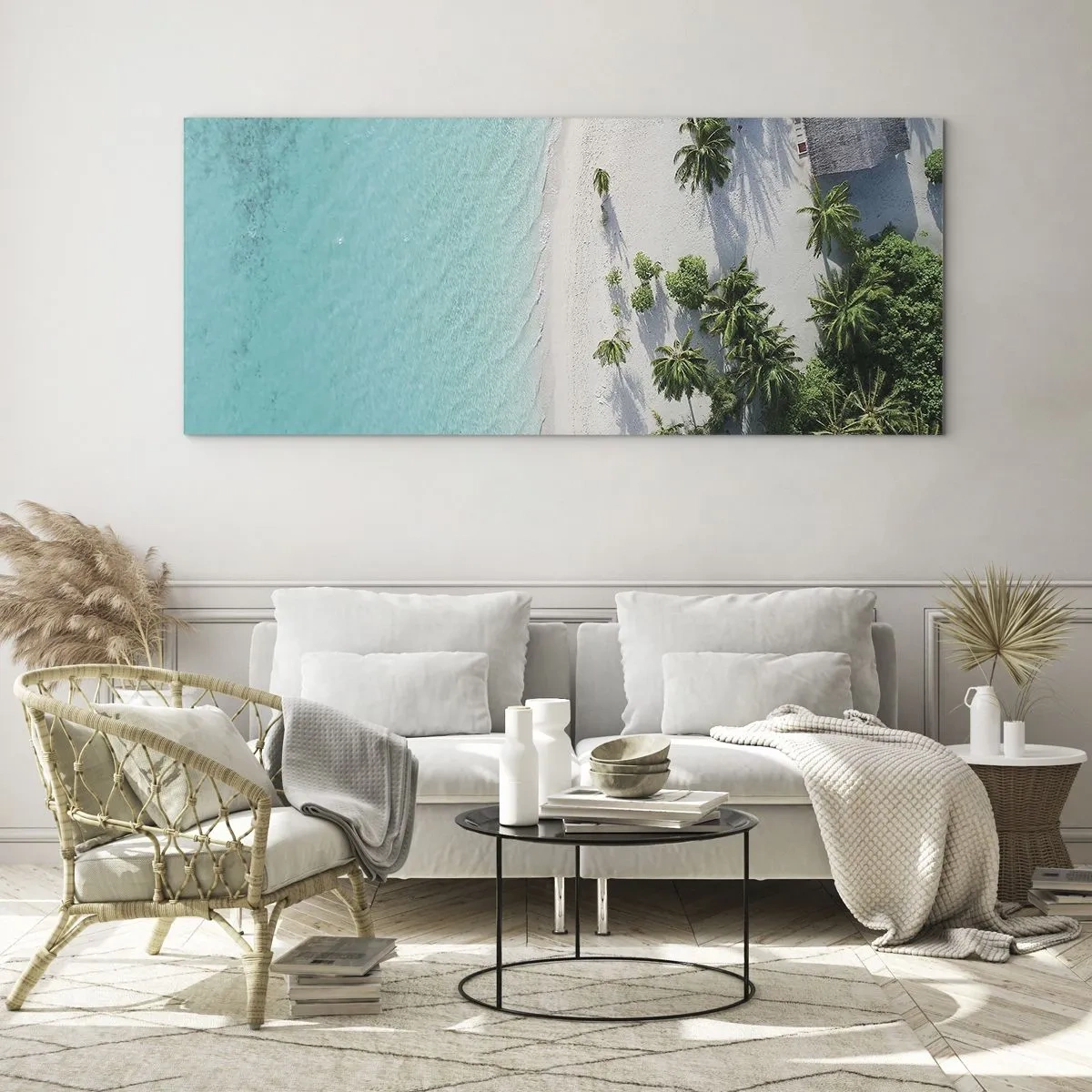 Üveg kép - Nyaralás a paradicsomban - 100x40 cm