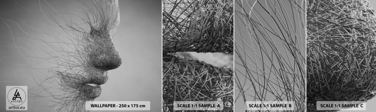 Fotótapéta Minta Öntapadós Deluxe Sticker - A szél szelleme - Absztrakció, Női Arc, Grafika - 100x30 cm