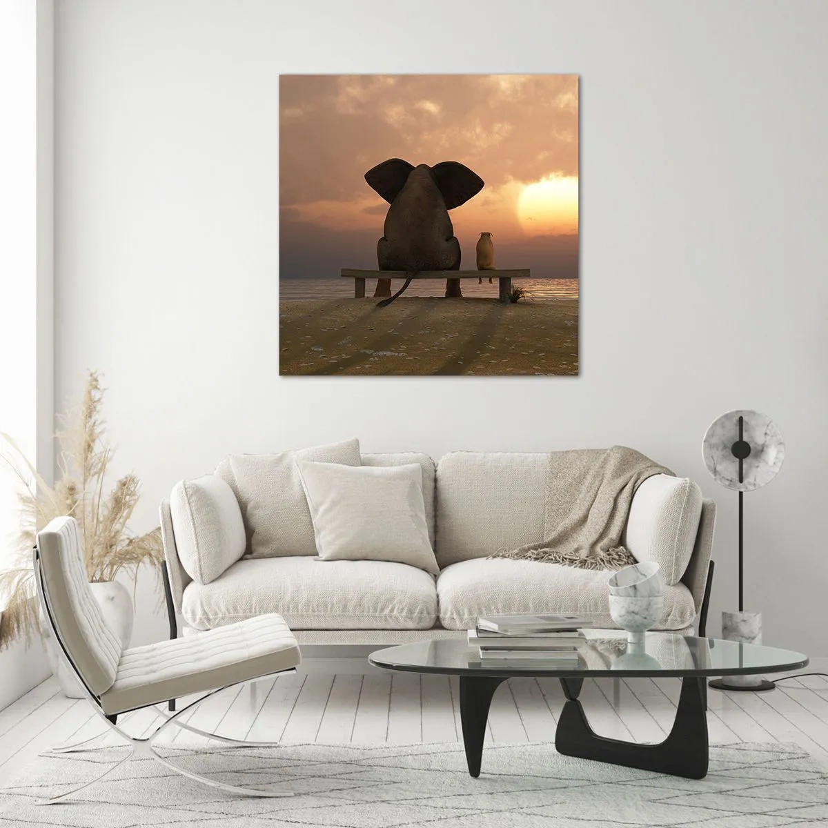 Üveg kép - Jó együtt hallgatni - 70x70 cm