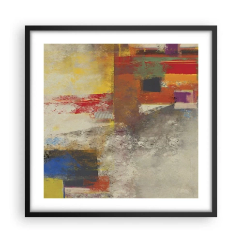 Poszter fehér keretben - Színgeometria - 50x50 cm