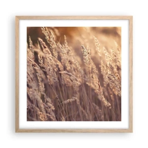 Poszter világos tölgy keretben - Készen az ősz fogadására - 50x50 cm