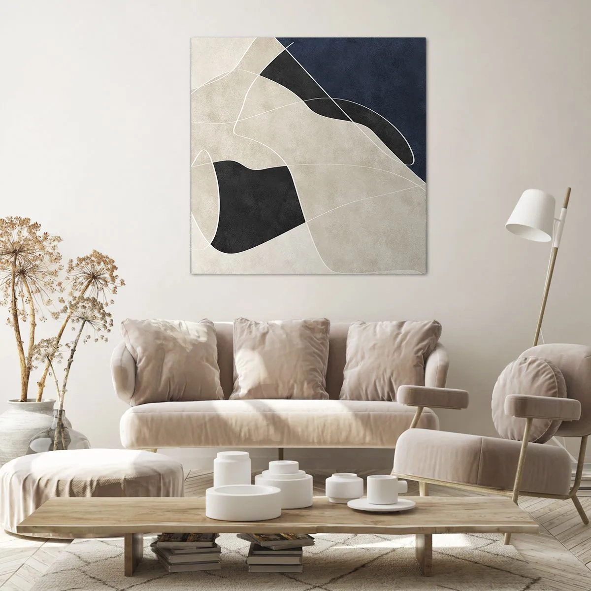 Vászonkép - Absztrakt kompozíció - az árnyalatok kontrasztja - 60x60 cm