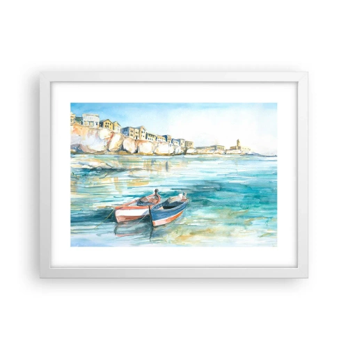 Poszter fekete keretben - Tájkép azúrkéken - 40x30 cm