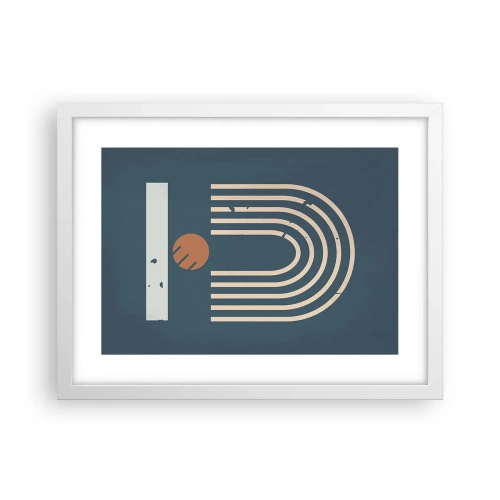 Poszter fekete keretben - Geometria sötétkék háttéren - 40x30 cm