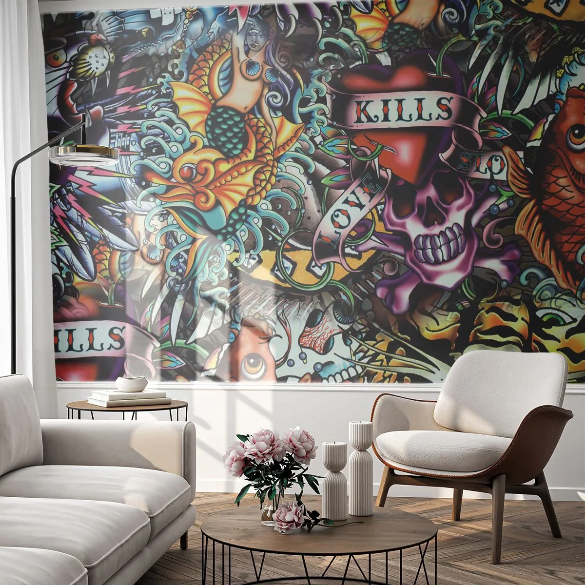 Fotótapéta Premium Canvas - A tetováló művész álma - Falfirkálás, Falfestmény, Darab - 500x350 cm