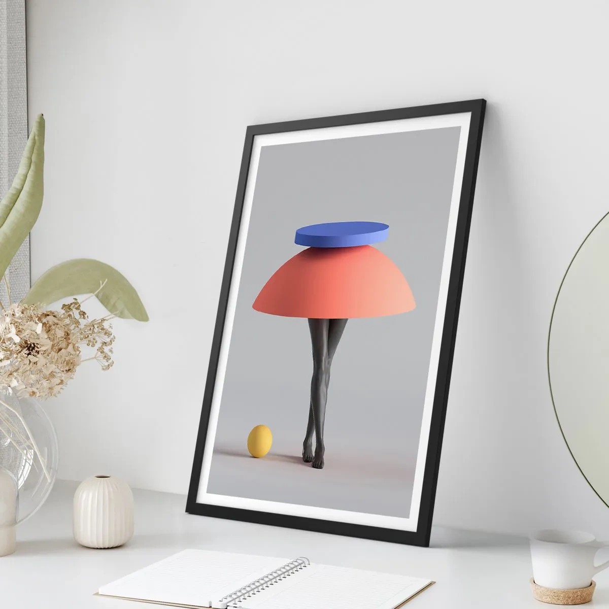 Poszter fehér keretben - Szürreális kompozíció - 40x50 cm