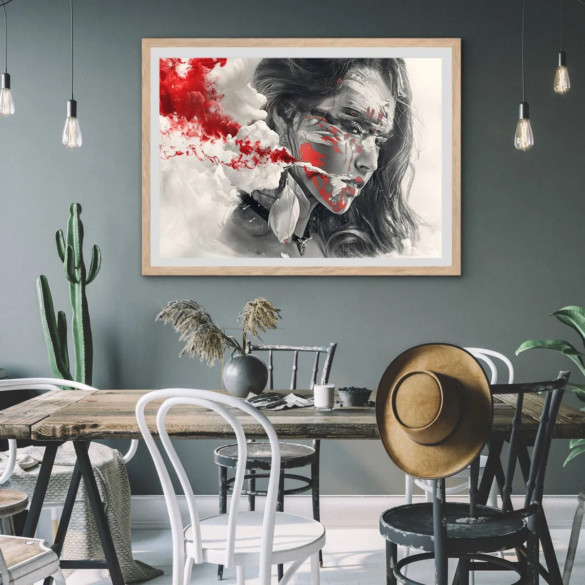 Poszter világos tölgy keretben - Az abszurditás füstjében - 50x40 cm