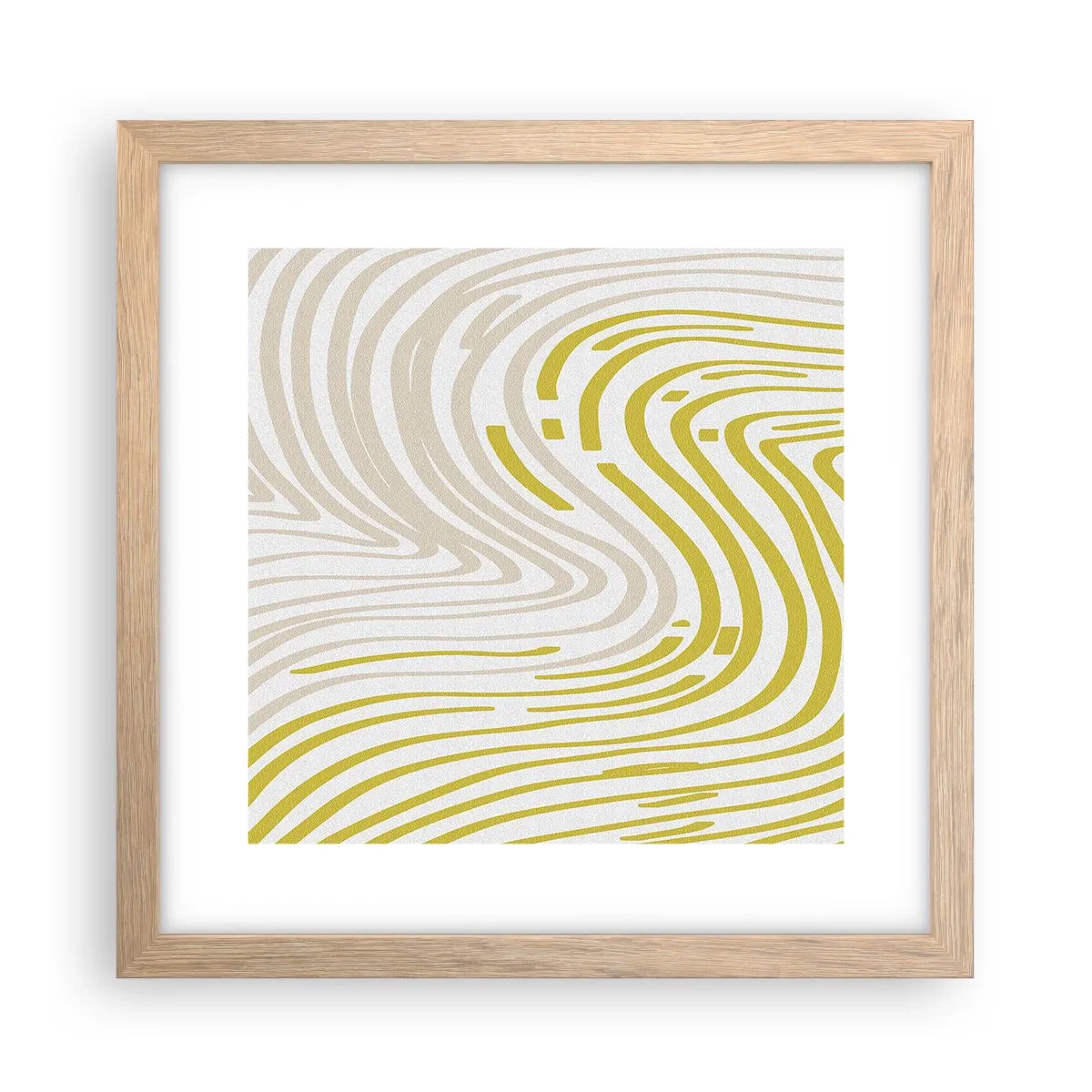 Poszter világos tölgy keretben - Kompozíció szelíd kanyarral - 30x30 cm
