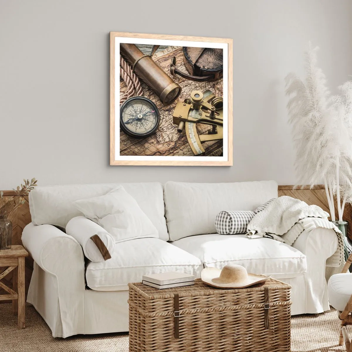 Poszter világos tölgy keretben - Állítson be egy irányt - 30x30 cm