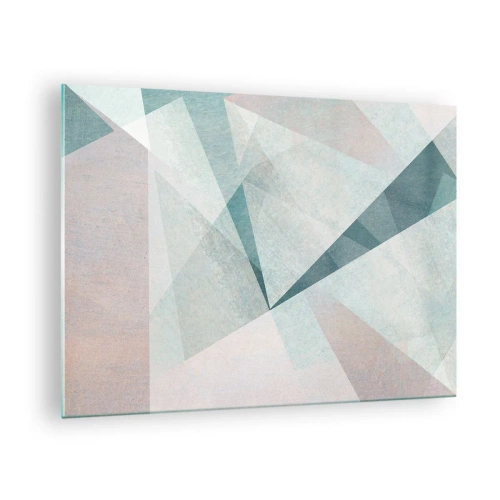 Üveg kép - Geometriai alakzatok pasztell zöld és kék árnyalatokban - 70x50cm - Nyugodtan, de dinamikusan - Modern fali dekoráció nappalihoz és hálószobához ARTTOR