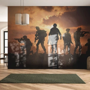 Fotótapéta Premium Sand - Brothers in arms - Katonai, Katona, Puska - 150x105 cm