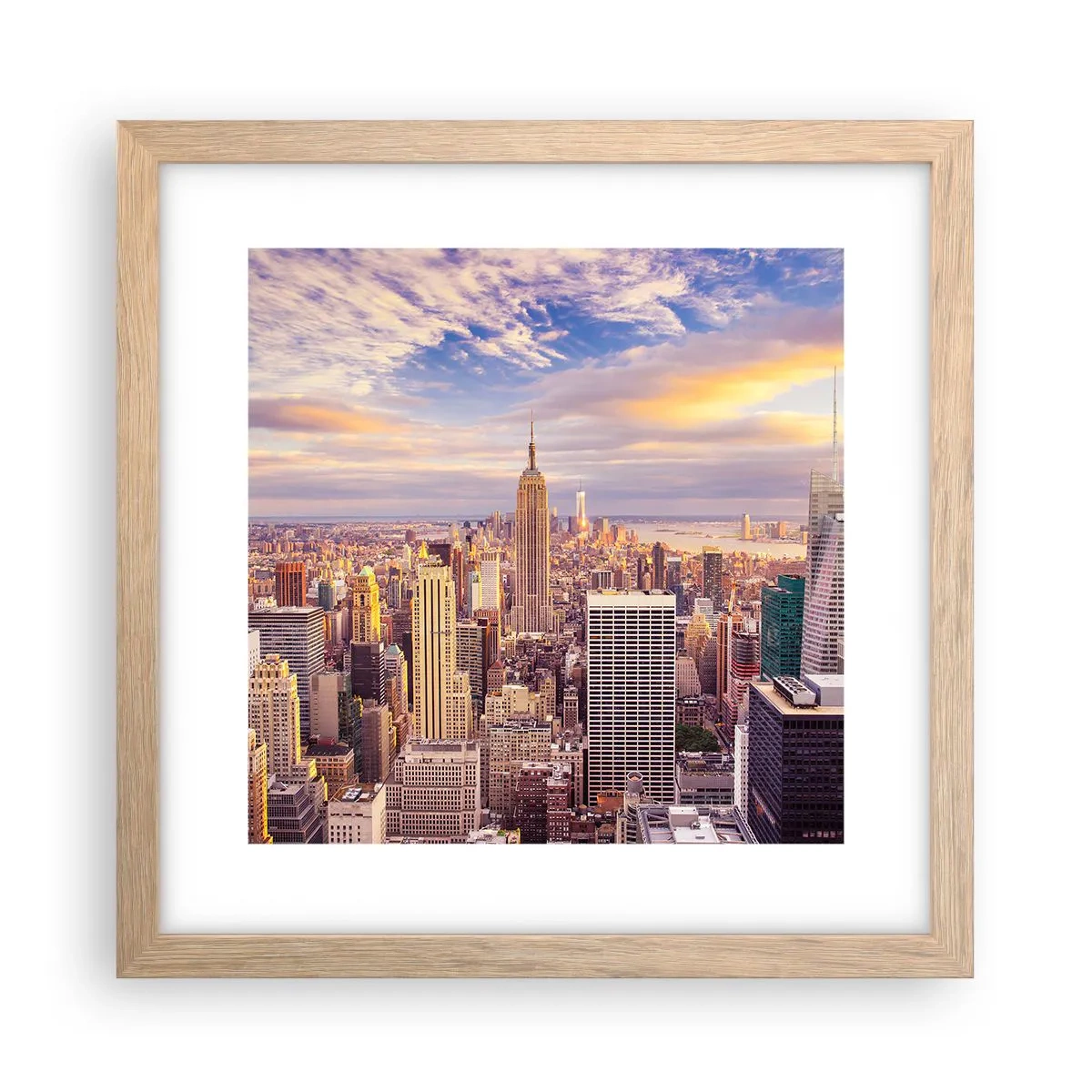 Poszter világos tölgy keretben - Elérni a felhőket - 30x30 cm