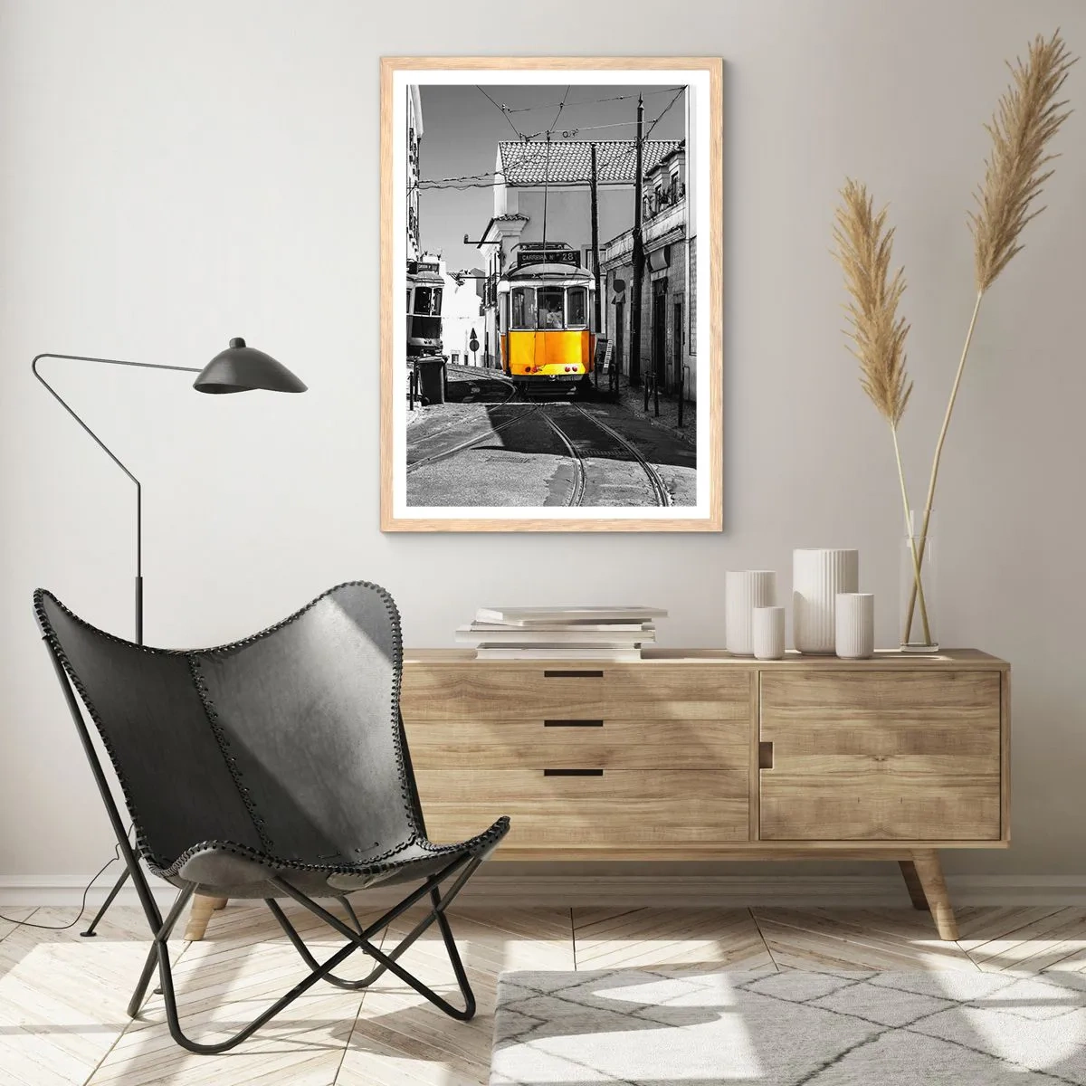 Poszter világos tölgy keretben - Lisszabon szelleme - 61x91 cm