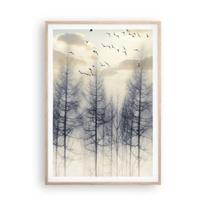 Poszter világos tölgy keretben - Erdei szellemek - 70x100 cm