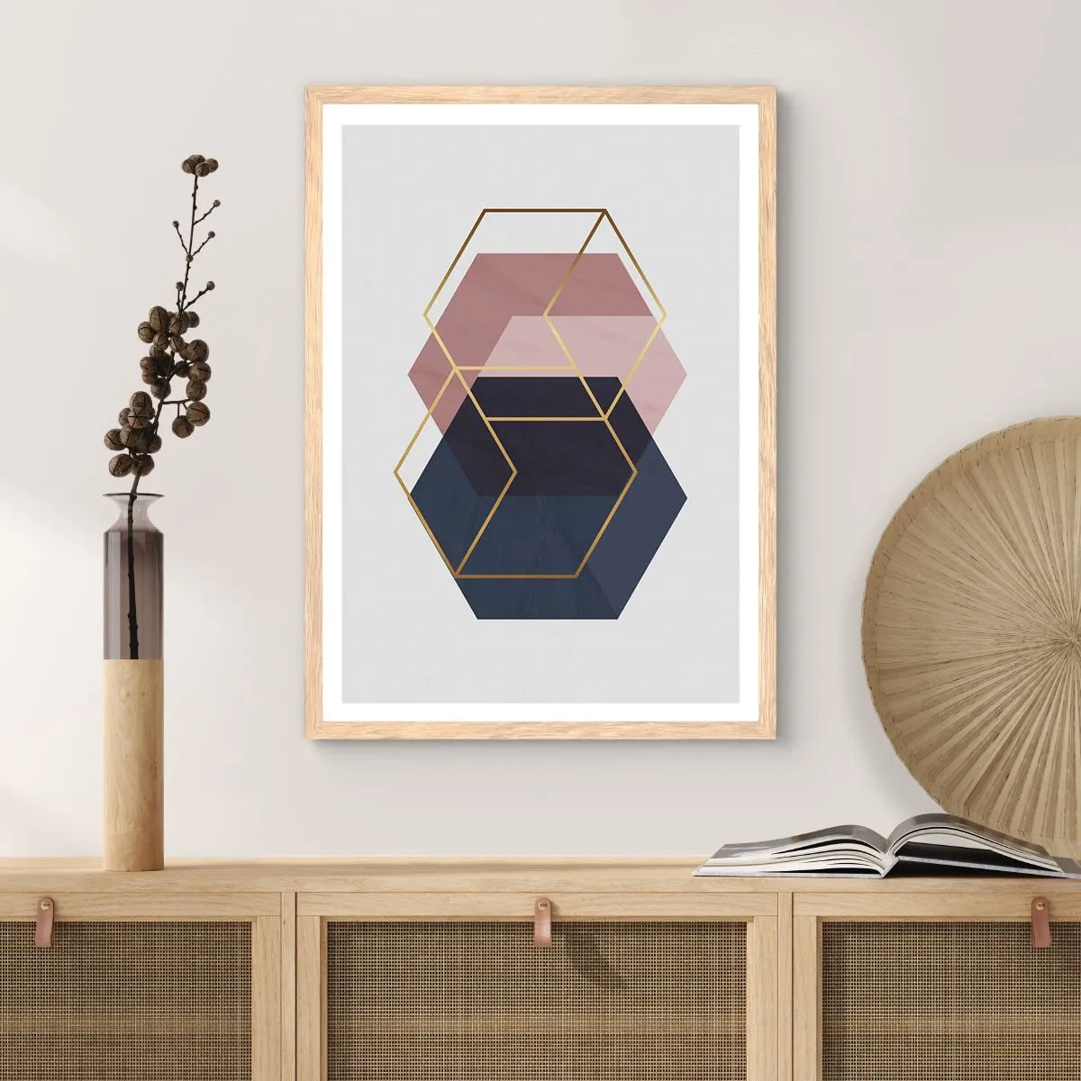 Poszter világos tölgy keretben - Az egyszerűség ereje - 61x91 cm