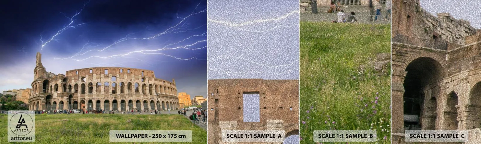 Fotótapéta Minta Premium Sand - Harc helyszíne - Építészet, Róma, Kolosszeum - 100x30 cm