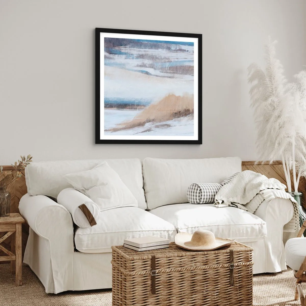 Poszter fehér keretben - Téli kompozíció - 40x40 cm