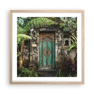 Poszter világos tölgy keretben - Ajtó egy egzotikus világba - 50x50 cm