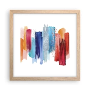 Poszter világos tölgy keretben - Fel és le - 30x30 cm