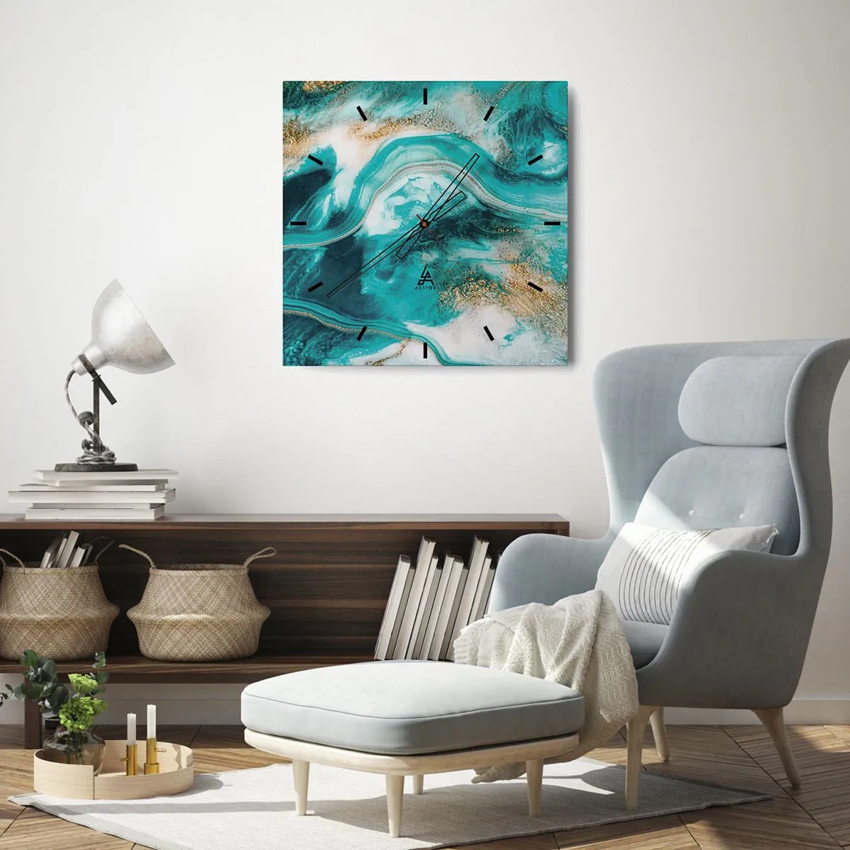 Falióra, Óra - Az arany folyó - 30x30 cm