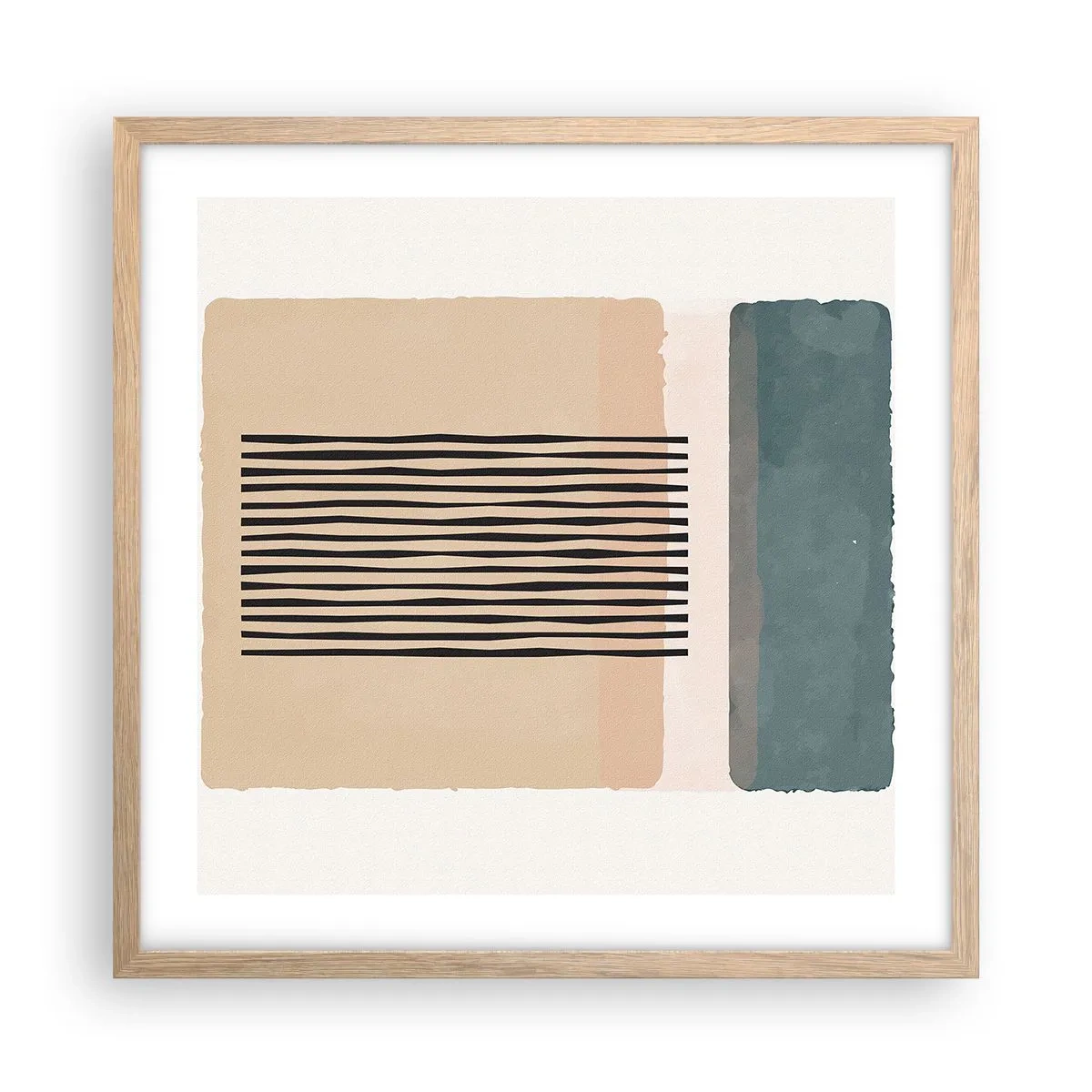 Poszter világos tölgy keretben - Minden rendben - 50x50 cm